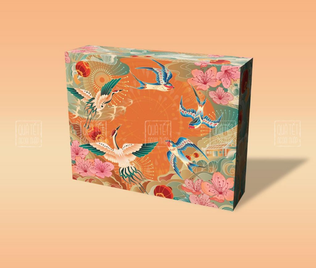 Mẫu hộp quà én xuân cam