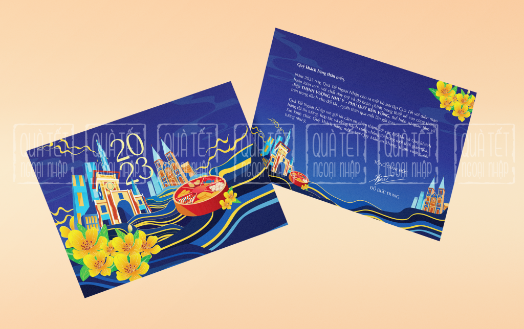 Thiệp chúc tết - mẫu 2 - chợ Bến Thành