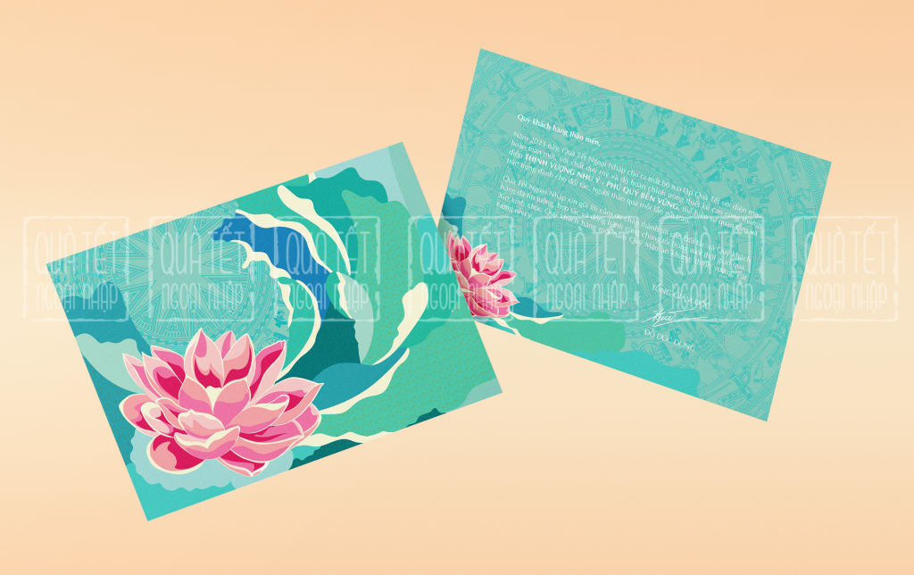 Thiệp chúc tết bông sen