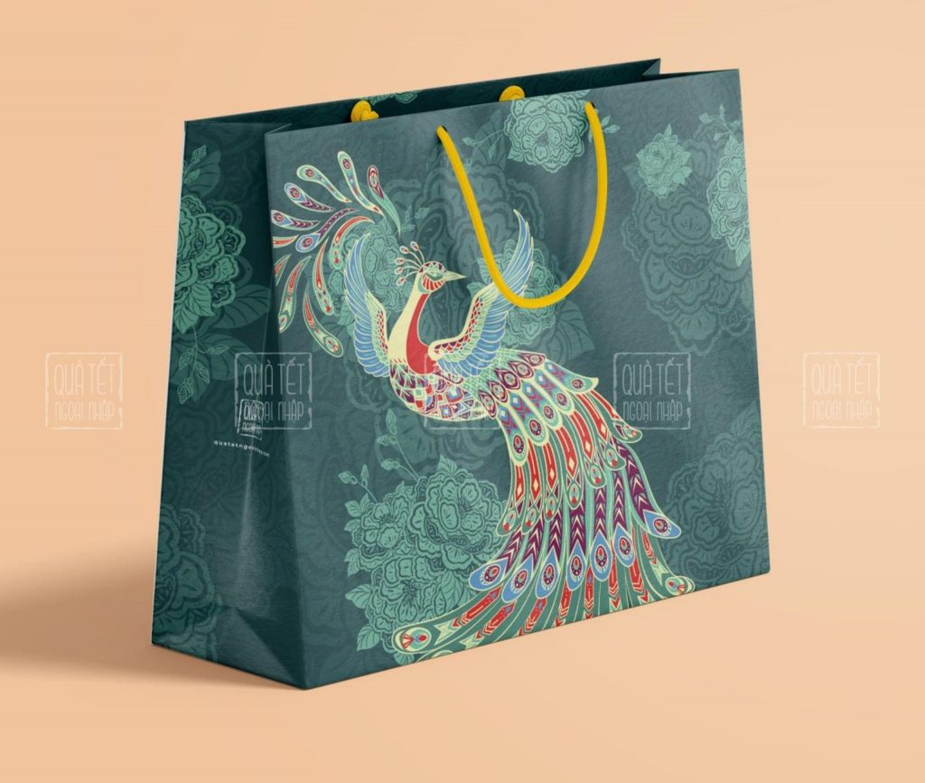 Túi đựng quà tết công xanh